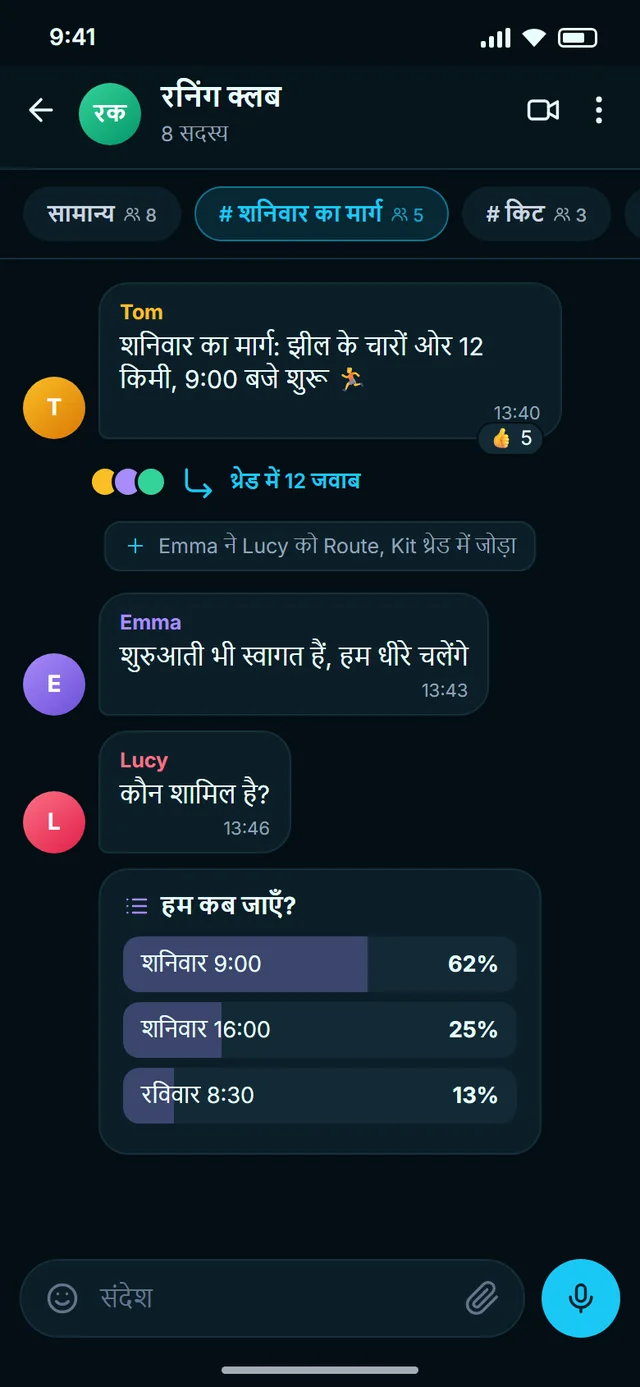 हर विषय अपने ही थ्रेड में